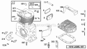 Cylinder Head Diagram and Parts List for 32K437-0112-01  Briggs and Stratton Engine